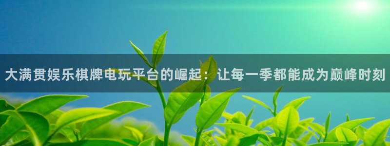 恩佐娱乐：大满贯娱乐棋牌电玩平台的崛起：让每一季都能成为巅峰时刻
